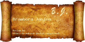 Brambora Janina névjegykártya